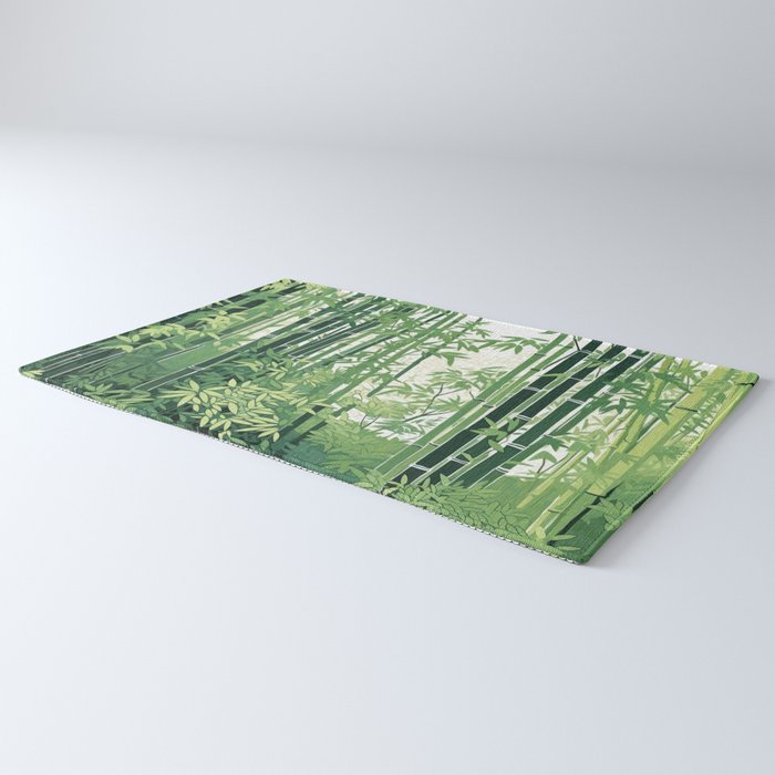 Green Bamboo Forest   Rug Gallery Image 3