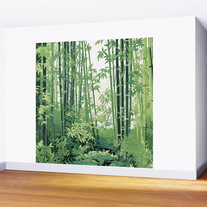 Green Bamboo Forest   Wall Mural Gallery Image 2