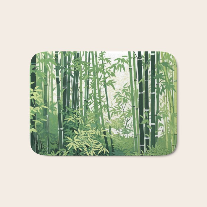 Green Bamboo Forest   Bath Mat Gallery Image 1