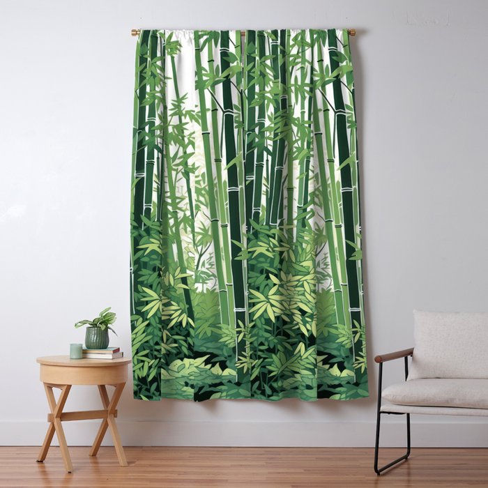 Green Bamboo Forest   Window Curtain Gallery Image 5