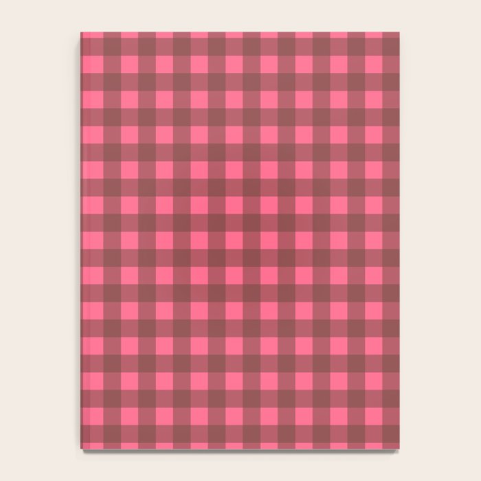 Gingham Check Eclectic Plaid Pattern in Brown and Pink Notebook Gallery Image 4