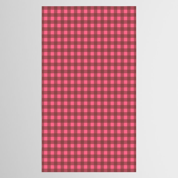 Gingham Check Eclectic Plaid Pattern in Brown and Pink Tablecloth Gallery Image 2