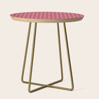 Gingham Check Eclectic Plaid Pattern in Brown and Pink Side Table Gallery Image 1