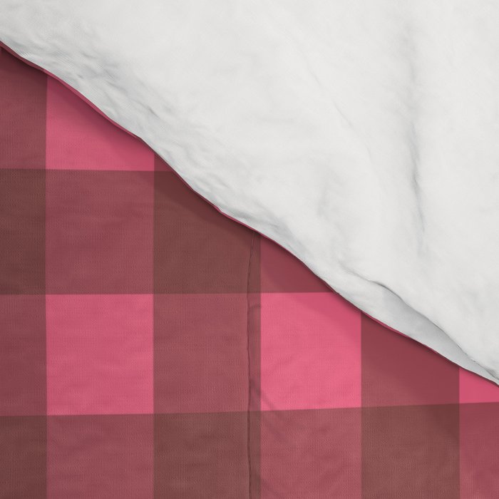 Gingham Check Eclectic Plaid Pattern in Brown and Pink Comforter Gallery Image 4