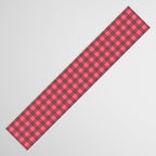 Gingham Check Eclectic Plaid Pattern in Brown and Pink Table Runner Gallery Image 3