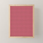 Gingham Check Eclectic Plaid Pattern in Brown and Pink Mini Art Print Gallery Image 1