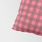 Gingham Check Eclectic Plaid Pattern in Brown and Pink Pillow Sham Gallery Image 4