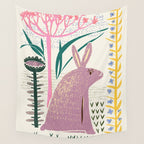 Block print bunny Wall Tapestry Gallery Image 4