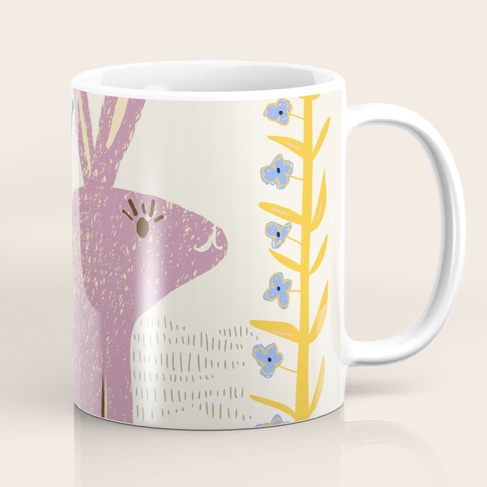 Block print bunny Coffee Mug Gallery Image 1