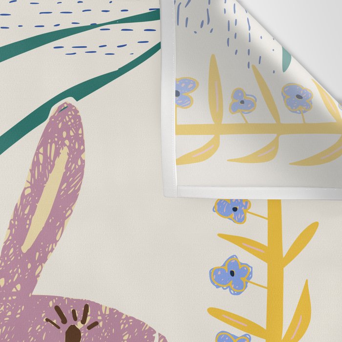 Block print bunny Wall Tapestry Gallery Image 3