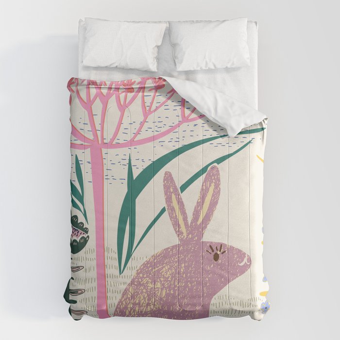 Block print bunny Comforter Gallery Image 1