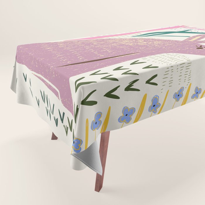 Block print bunny Tablecloth Gallery Image 1