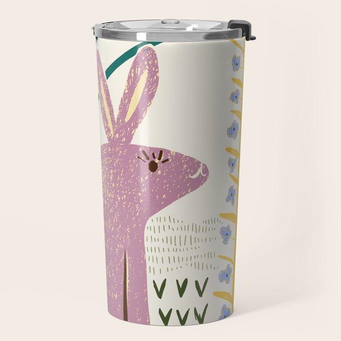 Block print bunny Travel Mug Gallery Image 2