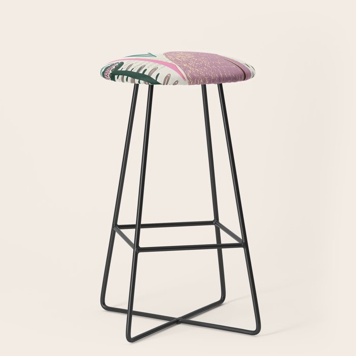 Block print bunny Stool Gallery Image 1