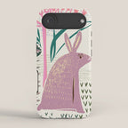 Block print bunny iPhone Case Gallery Image 2