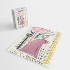 Block print bunny Jigsaw Puzzle Gallery Image 2