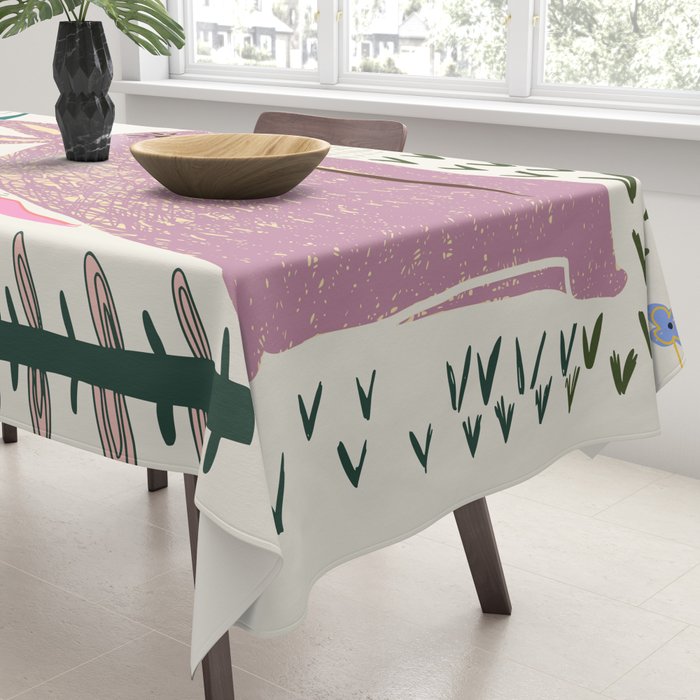 Block print bunny Tablecloth Gallery Image 3