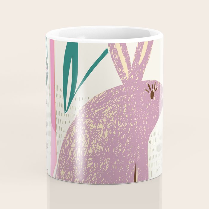 Block print bunny Coffee Mug Gallery Image 4