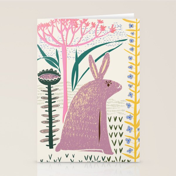 Block print bunny Stationery Card Gallery Image 2
