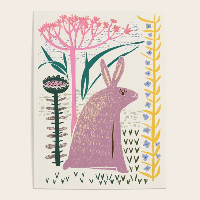 Block print bunny Poster Gallery Image 4