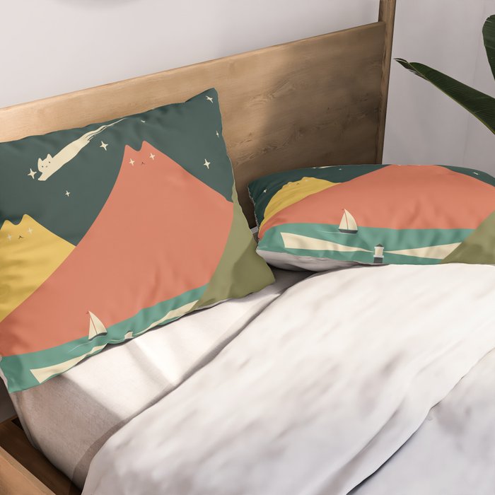 Cat Landscape 130 Pillow Sham Gallery Image 2