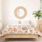 Happy Houses - Earth Tones Duvet Cover Gallery Image 3