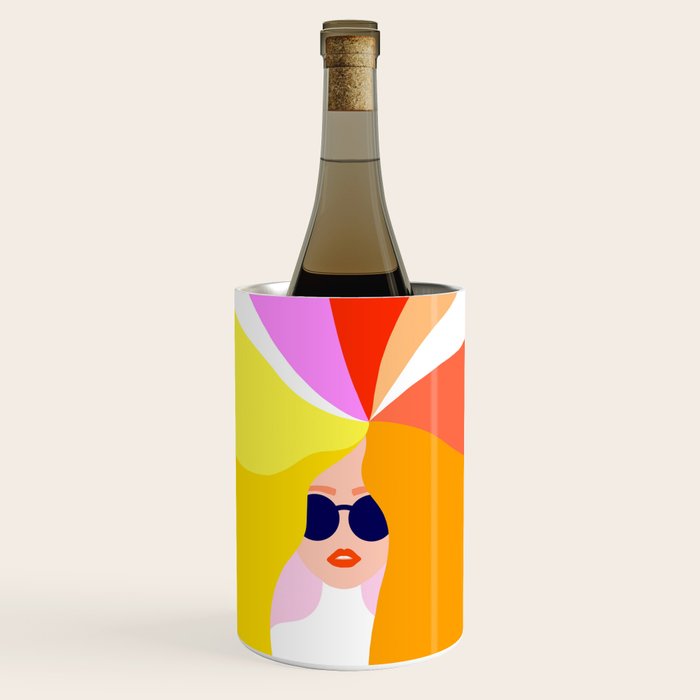 Girl Power - Rainbow Hair #girlpower Wine Chiller Gallery Image 1