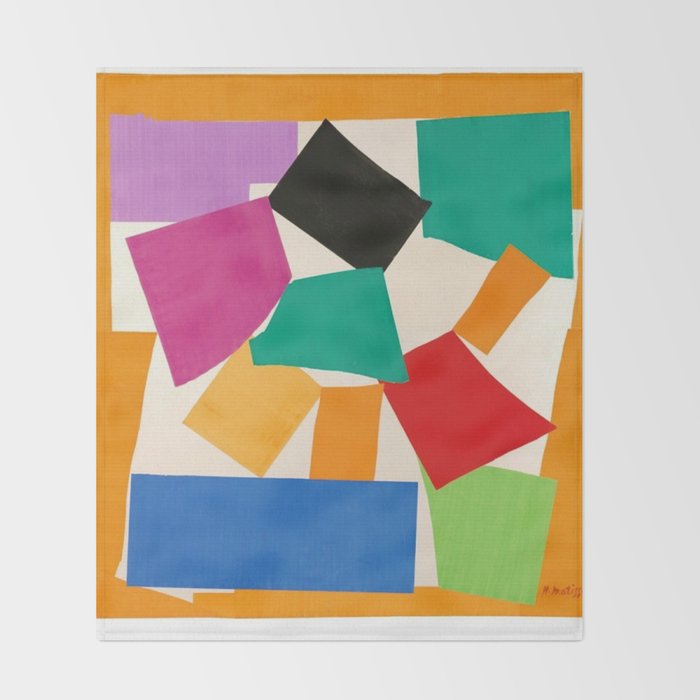 Henri Matisse - The Snail cut-out series portrait painting Throw Blanket Gallery Image 2