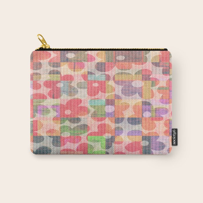 Retro Rainbow Daisy Quilt Carry All Pouch Gallery Image 1