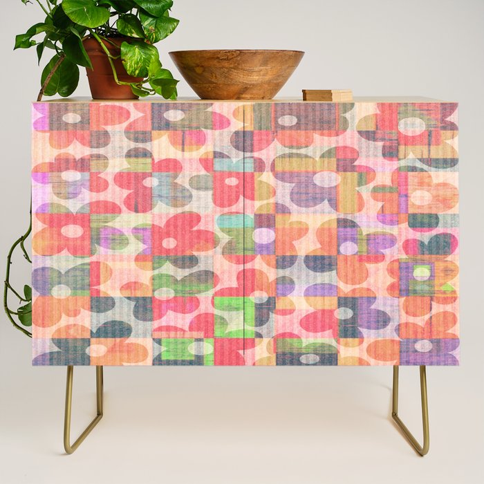 Retro Rainbow Daisy Quilt Credenza Gallery Image 1