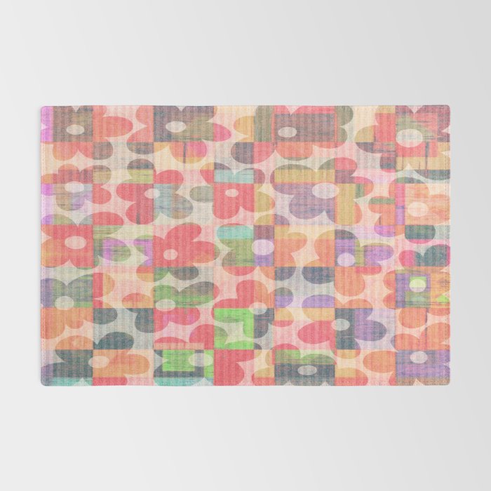 Retro Rainbow Daisy Quilt Rug Gallery Image 2