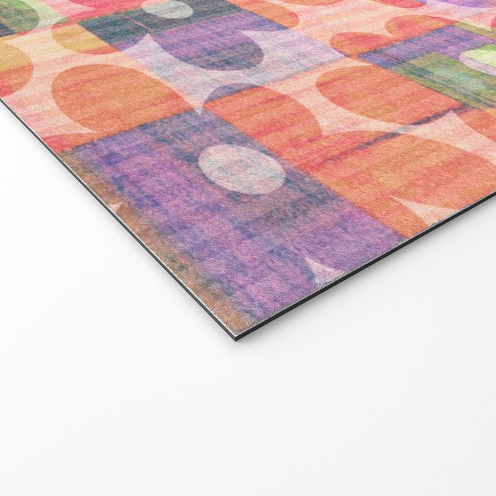 Retro Rainbow Daisy Quilt Welcome Mat Gallery Image 2