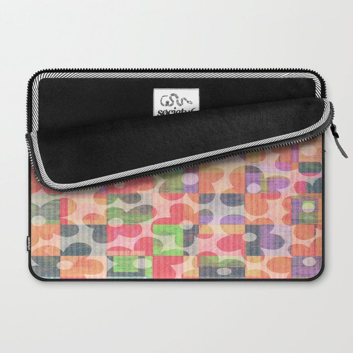 Retro Rainbow Daisy Quilt Laptop Sleeve Gallery Image 2