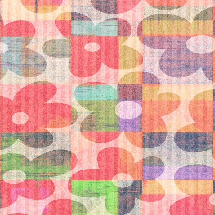 Retro Rainbow Daisy Quilt Coffee Mug Gallery Image 2