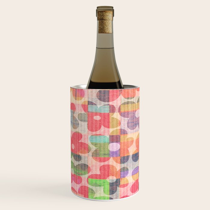 Retro Rainbow Daisy Quilt Wine Chiller Gallery Image 1