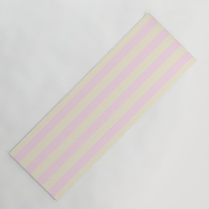 Stripes of Light Pink and Cream Yoga Mat Gallery Image 1