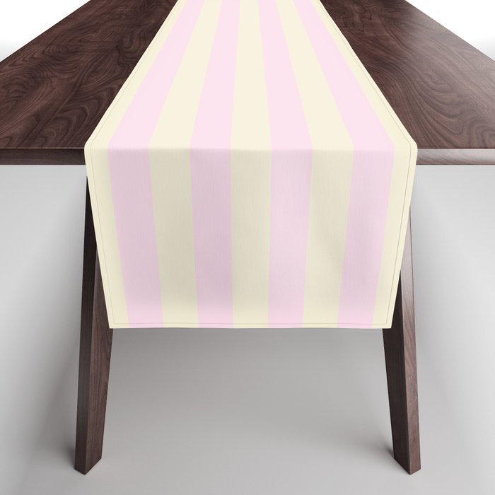 Stripes of Light Pink and Cream Table Runner Gallery Image 1