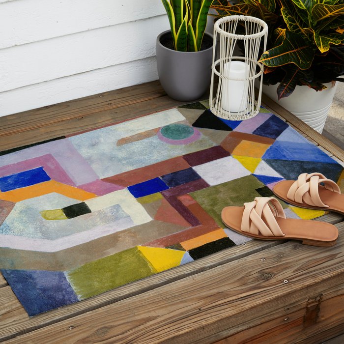 Colourful Architecture By Paul Klee  Outdoor Rug Gallery Image 2