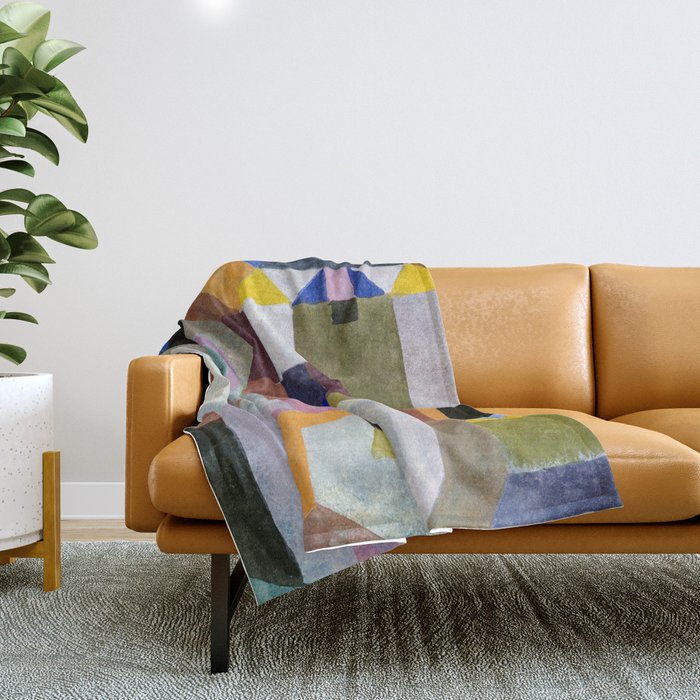 Colourful Architecture By Paul Klee  Throw Blanket Gallery Image 1