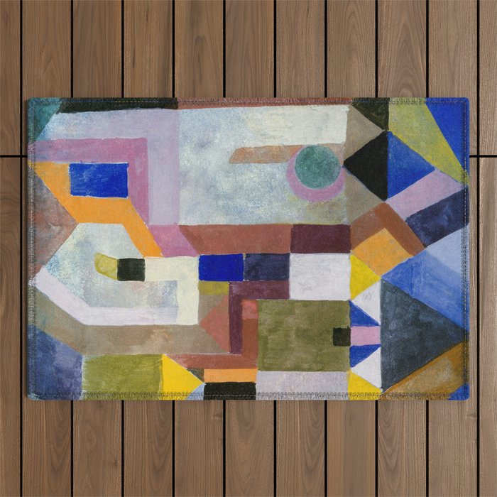 Colourful Architecture By Paul Klee  Outdoor Rug Gallery Image 1