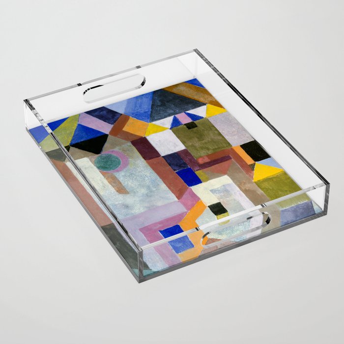 Colourful Architecture By Paul Klee  Acrylic Tray Gallery Image 1