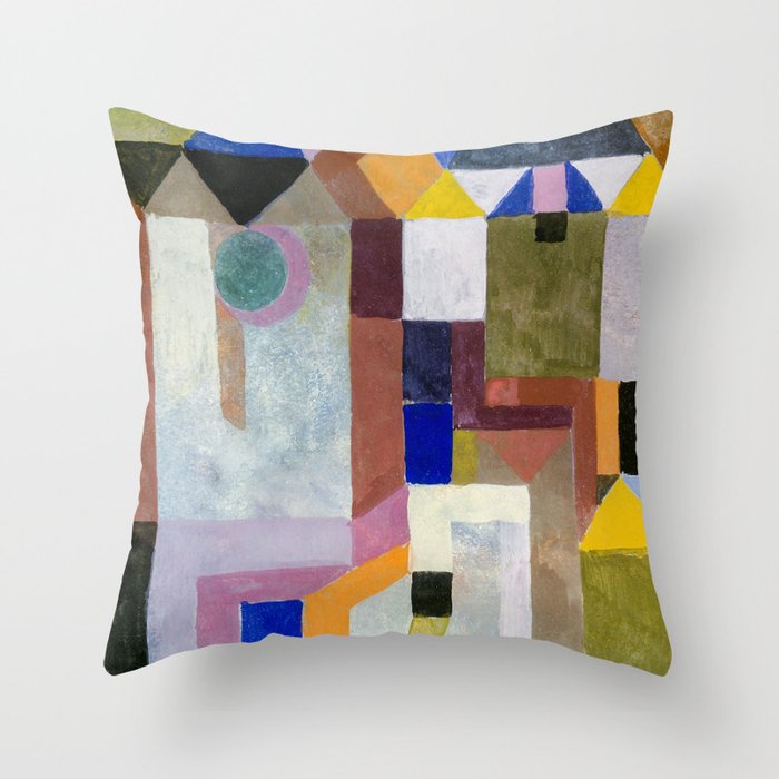 Colourful Architecture By Paul Klee  Throw Pillow Gallery Image 6