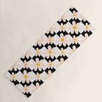Black and White Checkered Daisy pattern  Yoga Mat Gallery Image 1