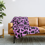 Purple Cow Print Throw Blanket Gallery Image 1