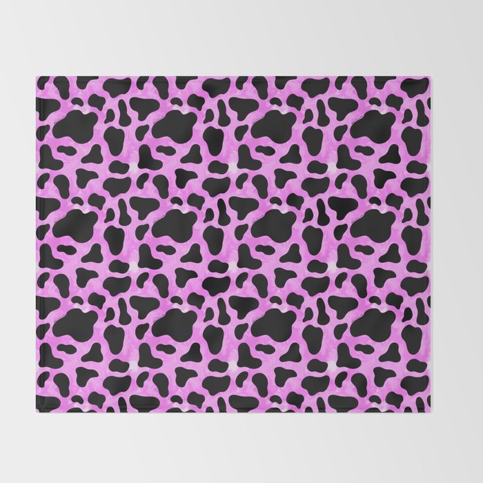 Purple Cow Print Throw Blanket Gallery Image 2