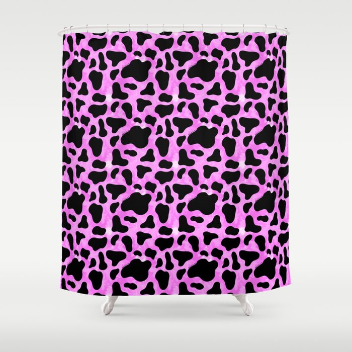 Purple Cow Print Shower Curtain Gallery Image 1