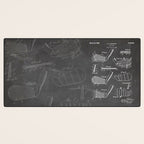 Golf Clubs Patent - Golfing Art - Black Chalkboard Desk Mat Gallery Image 3