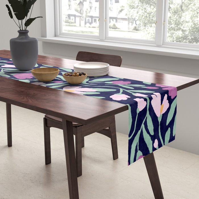 Pink Midnight Bloom Table Runner Gallery Image 2
