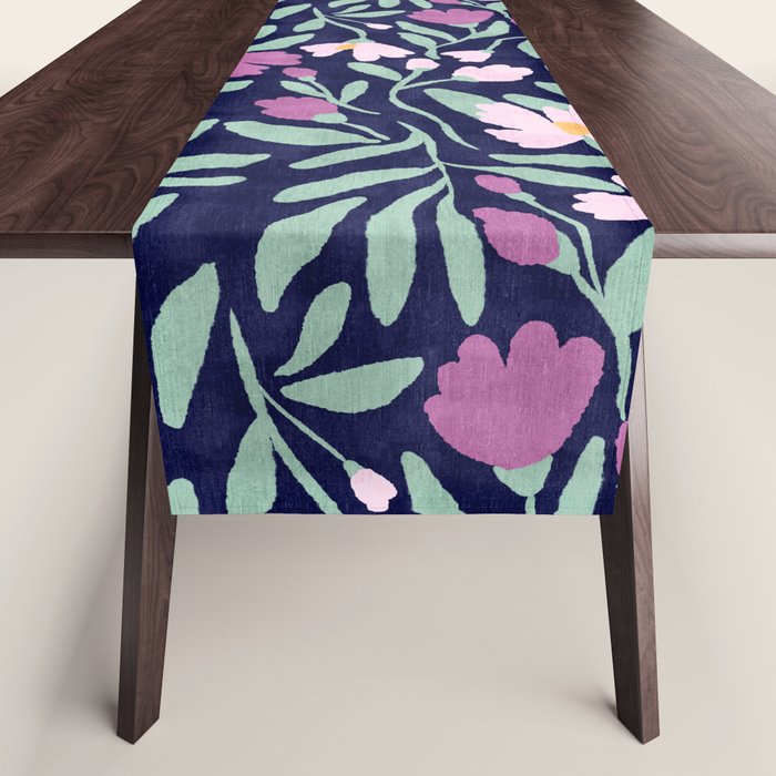 Pink Midnight Bloom Table Runner Gallery Image 1