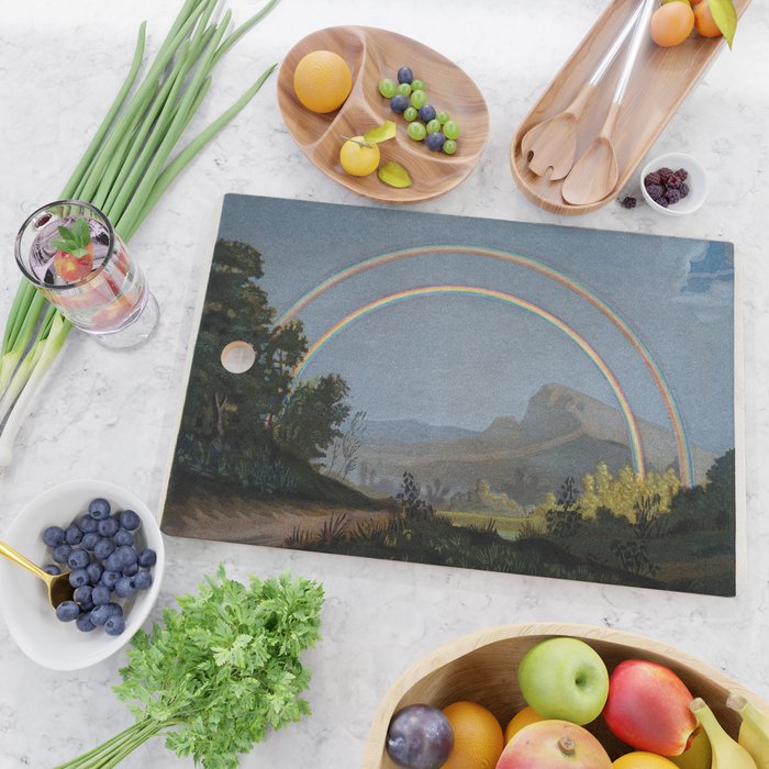 Double rainbow from "Les phénomènes de la physique," 1868 Cutting Board Gallery Image 2